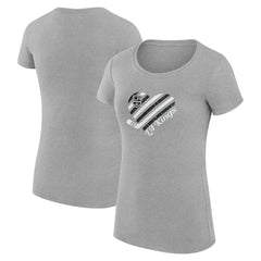 Los Angeles Kings G-III 4Her by Carl Banks Women's Super-Slim Fit Lightweight Heart T-Shirt - Heather Gray - NHL 200446435