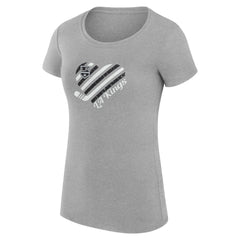 Los Angeles Kings G-III 4Her by Carl Banks Women's Super-Slim Fit Lightweight Heart T-Shirt - Heather Gray - NHL 200446435