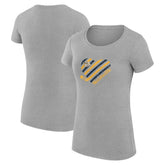 Nashville Predators G-III 4Her by Carl Banks Women's Super-Slim Fit Lightweight Heart T-Shirt - Heather Gray - NHL 200446438