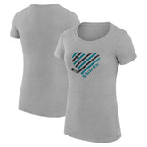 San Jose Sharks G-III 4Her by Carl Banks Women's Super-Slim Fit Lightweight Heart T-Shirt - Heather Gray - NHL 200446446