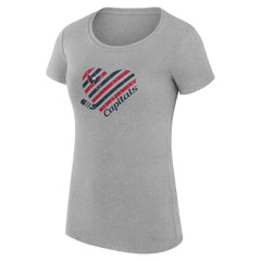 Washington Capitals G-III 4Her by Carl Banks Women's Super-Slim Fit Lightweight Heart T-Shirt - Heather Gray - NHL 200446453