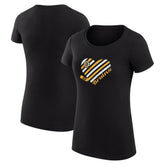 Boston Bruins G-III 4Her by Carl Banks Women's Super-Slim Fit Lightweight Heart T-Shirt - Black - NHL 200446456