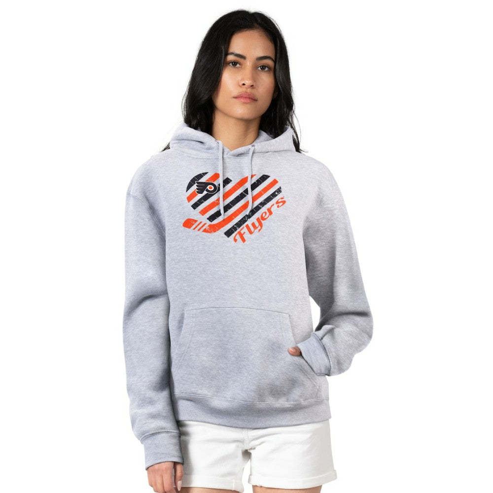 Philadelphia Flyers G-III 4Her by Carl Banks Women's Heart Pullover Hoodie - Heather Gray - NHL 200446513