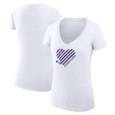 Colorado Avalanche G-III 4Her by Carl Banks Women's Super-Slim Fit Lightweight Heart V-Neck T-Shirt - White - NHL 200446563