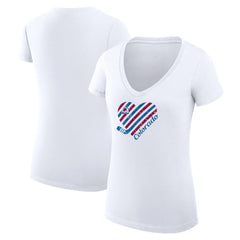 Colorado Avalanche G-III 4Her by Carl Banks Women's Super-Slim Fit Lightweight Heart V-Neck T-Shirt - White - NHL 200446563