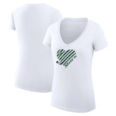 Dallas Stars G-III 4Her by Carl Banks Women's Super-Slim Fit Lightweight Heart V-Neck T-Shirt - White - NHL 200446565