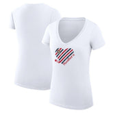 Florida Panthers G-III 4Her by Carl Banks Women's Super-Slim Fit Lightweight Heart V-Neck T-Shirt - White - NHL 200446568
