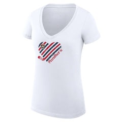 Florida Panthers G-III 4Her by Carl Banks Women's Super-Slim Fit Lightweight Heart V-Neck T-Shirt - White - NHL 200446568
