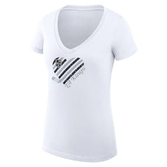 Los Angeles Kings G-III 4Her by Carl Banks Women's Super-Slim Fit Lightweight Heart V-Neck T-Shirt - White - NHL 200446569