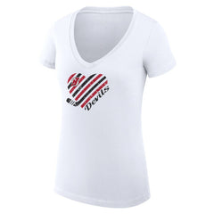 New Jersey Devils G-III 4Her by Carl Banks Women's Super-Slim Fit Lightweight Heart V-Neck T-Shirt - White - NHL 200446573