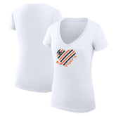 Philadelphia Flyers G-III 4Her by Carl Banks Women's Super-Slim Fit Lightweight Heart V-Neck T-Shirt - White - NHL 200446577