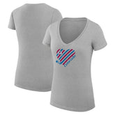 Colorado Avalanche G-III 4Her by Carl Banks Women's Super-Slim Fit Lightweight Heart V-Neck T-Shirt - Heather Gray - NHL 200446595