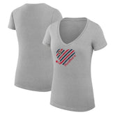 Florida Panthers G-III 4Her by Carl Banks Women's Super-Slim Fit Lightweight Heart V-Neck T-Shirt - Heather Gray - NHL 200446600