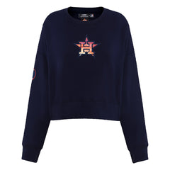 Houston Astros Pro Standard Women's Painted Sky Pullover Sweatshirt - Navy - MLB Lifestyle