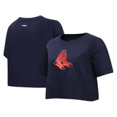 Boston Red Sox Pro Standard Women's Painted Sky Boxy Cropped T-Shirt - Navy - MLB Online