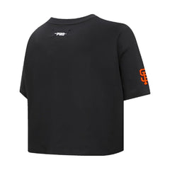 San Francisco Giants Pro Standard Women's Painted Sky Boxy Cropped T-Shirt - Black - MLB Sale