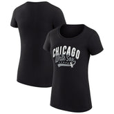 Chicago White Sox G-III 4Her by Carl Banks Women's Super-Slim Fit Lightweight Filigree Team T-Shirt - Black - MLB Sale