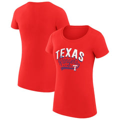 Texas Rangers G-III 4Her by Carl Banks Women's Super-Slim Fit Lightweight Filigree Team T-Shirt - Red - MLB Discount