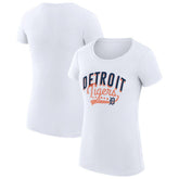 Detroit Tigers G-III 4Her by Carl Banks Women's Super-Slim Fit Lightweight Filigree Team T-Shirt - White - MLB Online
