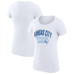 Kansas City Royals G-III 4Her by Carl Banks Women's Super-Slim Fit Lightweight Filigree Team T-Shirt - White - MLB on Sale
