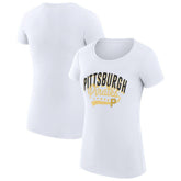 Pittsburgh Pirates G-III 4Her by Carl Banks Women's Super-Slim Fit Lightweight Filigree Team T-Shirt - White - MLB Online