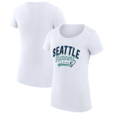 Seattle Mariners G-III 4Her by Carl Banks Women's Super-Slim Fit Lightweight Filigree Team T-Shirt - White - MLB Online
