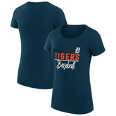 Detroit Tigers G-III 4Her by Carl Banks Women's Super-Slim Fit Lightweight Team Graphic T-Shirt - Navy - MLB on Sale