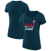 Minnesota Twins G-III 4Her by Carl Banks Women's Super-Slim Fit Lightweight Team Graphic T-Shirt - Navy - MLB Discount