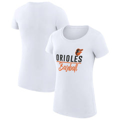 Baltimore Orioles G-III 4Her by Carl Banks Women's Super-Slim Fit Lightweight Team Graphic T-Shirt - White - MLB Online
