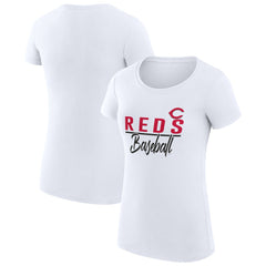 Cincinnati Reds G-III 4Her by Carl Banks Women's Super-Slim Fit Lightweight Team Graphic T-Shirt - White - MLB on Sale