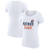 Houston Astros G-III 4Her by Carl Banks Women's Super-Slim Fit Lightweight Team Graphic T-Shirt - White - MLB Lifestyle