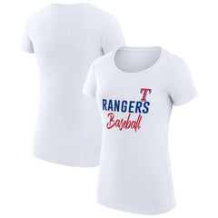 Texas Rangers G-III 4Her by Carl Banks Women's Super-Slim Fit Lightweight Team Graphic T-Shirt - White - MLB Lifestyle