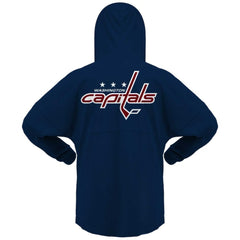 Washington Capitals Fanatics Women's Jersey Lace-Up V-Neck Long Sleeve Hoodie T-Shirt - Navy - NHL 200459759