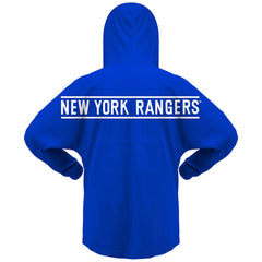 New York Rangers Fanatics Women's Jersey Lace-Up V-Neck Long Sleeve Hoodie T-Shirt - Blue - NHL 200459762