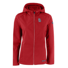 St. Louis Cardinals Cutter & Buck Women's Evoke Eco Softshell Recycled Full-Zip Jacket - Red - MLB Sale