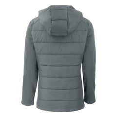Athletics Cutter & Buck Women's Evoke Hybrid Eco Softshell Recycled Full-Zip Hoodie Jacket - Steel - MLB Online
