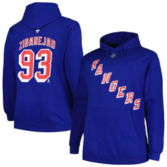 Mika Zibanejad New York Rangers Profile Big & Tall Name & Number Pullover Hoodie - Blue - NHL 200464396