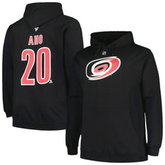 Sebastian Aho Carolina Hurricanes Profile Big & Tall Name & Number Pullover Hoodie - Black - NHL 200464398