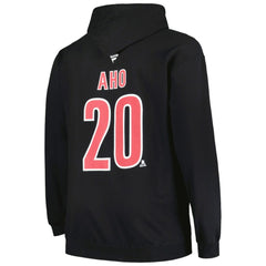 Sebastian Aho Carolina Hurricanes Profile Big & Tall Name & Number Pullover Hoodie - Black - NHL 200464398