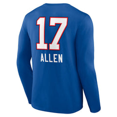 Josh Allen Buffalo Bills Team Wordmark Long Sleeve T-Shirt Royal