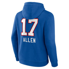 Josh Allen Buffalo Bills Team Wordmark Pullover Hoodie Royal