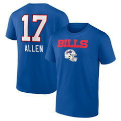 Josh Allen Buffalo Bills Team Wordmark Name & Number T-Shirt Royal