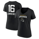 Trevor Lawrence Jacksonville Jaguars Women's Team Wordmark Name & Number V-Neck T-Shirt Black