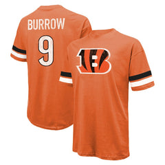 Joe Burrow Cincinnati Bengals Majestic Threads Name & Number Oversize Fit T-Shirt Orange