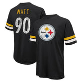 T.J. Watt Pittsburgh Steelers Majestic Threads Name & Number Oversize Fit T-Shirt Black