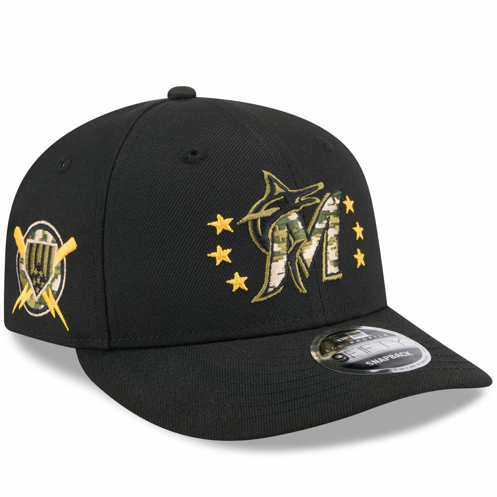 Miami Marlins New Era 2024 Armed Forces Day Low Profile 9FIFTY Snapback Hat - Black - New Era Lifestyle
