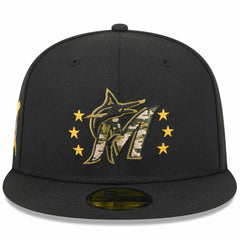 Miami Marlins New Era 2024 Armed Forces Day On-Field 59FIFTY Fitted Hat - Black - New Era Sale