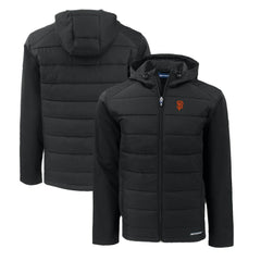 San Francisco Giants Cutter & Buck Big & Tall Evoke Hybrid Eco Softshell Recycled Full-Zip Hoodie - Black - MLB Online