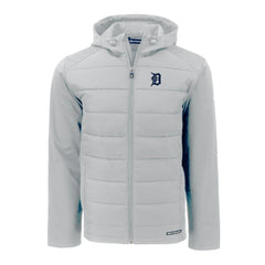 Detroit Tigers Cutter & Buck Evoke Hybrid Eco Softshell Recycled Full-Zip Hoodie - Gray - MLB on Sale