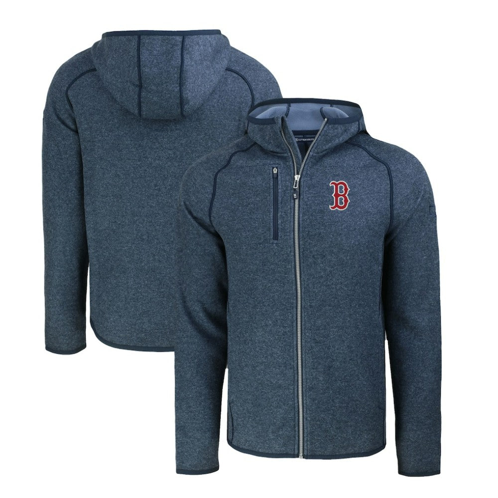 Boston Red Sox Cutter & Buck Mainsail Full-Zip Hooded Jacket - Heather Navy - MLB Sale